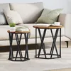 Image de Table D'appoint Vidaxl 2 PiÃ¨ces En Bois Ancien