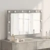 Image de vidaXL Miroir de beautÃ© Gris bÃ©ton Verre 80 x 55 x 18 cm Miroir
