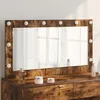 Image de Vidaxl Miroir De Maquillage ChÃªne FumÃ© Bois, Verre 100 X 55 X 18 Cm