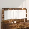 Image de Vidaxl Miroir De Maquillage ChÃªne FumÃ© Bois, Verre 100 X 45 X 18 Cm