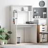 Image de vidaXL Bureau avec Ã©tagÃ¨re Blanc 91 x 50 x 149 cm Bois d'ingÃ©nierie