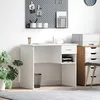 Image de Vidaxl Bureau Avec Rangement Blanc 90x49.5x75 Cm En Bois D'ingÃ©nierie