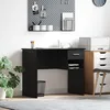Image de Vidaxl Bureau Avec Rangement ChÃªne Noir 90x49.5x75 Cm Bois D'ingÃ©nierie