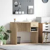 Image de Vidaxl Bureau Avec Rangement En ChÃªne De Sonoma 90x49.5x75 Cm En Bois Massif