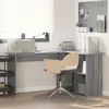 Image de vidaXL Bureau info gris Gris Sonoma MDF Moyen Rangement Bureau