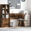 Image de Vidaxl Bureau D'Ã©criture ChÃªne FumÃ© Bois D'ingÃ©nierie Compact