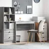 Image de vidaXL Bureau d'Ã©criture Gris sonoma Bois d'ingÃ©nierie 80 x 40 x 76 cm