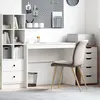 Image de vidaXL Bureau d'Ã©criture Blanc Panneau de particules Moyen Simple