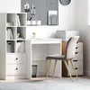 Image de vidaXL Bureau d'Ã©criture Blanc Bois d'ingÃ©nierie 70 x 50 x 76 cm