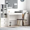 Image de vidaXL Bureau d'ordi Blanc Bois d'ingÃ©nierie 90 x 50 x 76 cm Solide