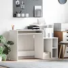 Image de Vidaxl Bureau Avec Rangement Blanc 120.5x44x88.5 Cm Bois