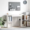Image de vidaXL Bureau blanc Blanc Panneau de particules Moyen Rangement