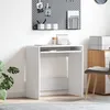 Image de vidaXL Bureau d'ordinateur Blanc Bois d'ingÃ©nierie Compact Organisateurs