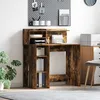 Image de Vidaxl Bureau Avec Rangement ChÃªne FumÃ© 90x48x101.5 Cm Bois D'ingÃ©nierie