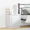 Image de Tables de chevet vidaXL Set de 2 Blanc Bois d'ingÃ©nierie