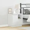 Image de vidaXL Blanc MDF Moyenne Table de chevet Rectangulaire Moderne