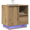 Image de Vidaxl ChÃªne Artisanal Bois D'ingÃ©nierie Moyen Table De Chevet