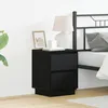 Image de vidaXL Table de chevet avec lumiÃ¨res LED noire 39x34.5x50 cm