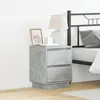 Image de vidaXL Tables de chevet avec lumiÃ¨res LED 2 pcs Gris bÃ©ton 39x34,5x50 cm