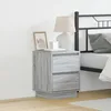 Image de vidaXL Meuble de chevet avec lumiÃ¨res LED Gris Sonoma 39x34,5x50 cm