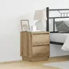 Image de Vidaxl Tables De Chevet Avec LumiÃ¨res Led 2 Pcs ChÃªne 39x34.5x50 Cm