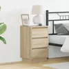 Image de Vidaxl Cabinet De Chevet Avec Led ChÃªne Sonoma 39x34,5x65 Cm Bois D'ingÃ©nierie