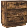 Image de Vidaxl Table De Nuit Avec Led ChÃªne FumÃ© 71x34,5x75 Cm En Bois D'ingÃ©nierie