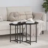 Image de Table d'appoint vidaXL 2 pcs Noir ChÃªne IngÃ©nierie Bois et MÃ©tal