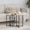 Image de Table D'appoint Vidaxl 2 Pcs En ChÃªne Artisan En Bois D'ingÃ©nierie Et MÃ©tal