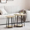 Image de Table D'appoint Vidaxl 2 PiÃ¨ces En Bois D'ingÃ©nierie ChÃªne Sonoma Et MÃ©tal