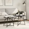 Image de Table d'appoint vidaXL 2 piÃ¨ces en bois d'ingÃ©nierie chÃªne noir et mÃ©tal