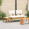 Image de Vidaxl Ensemble De Bancs De Jardin En Bois Massif - 2 PiÃ¨ces
