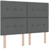Image de vidaXL TÃªte de lit capitonnÃ©e gris foncÃ© 140 cm Tissu