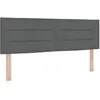 Image de vidaXL TÃªte de lit LED Design Lignes Gris FoncÃ© 80 cm Tissu