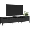 Image de vidaXL Meuble TV noir 202x39x43,5 cm acier laminÃ© Ã  froid