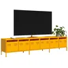 Image de vidaXL Meuble TV jaune moutarde 202x39x43,5 cm acier laminÃ© Ã  froid