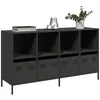 Image de vidaXL Buffet noir 135x39x73,5 cm acier laminÃ© Ã  froid