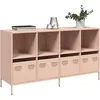 Image de vidaXL Buffet rose 135x39x73,5 cm acier laminÃ© Ã  froid