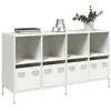 Image de vidaXL Buffet blanc 135x39x73,5 cm acier laminÃ© Ã  froid