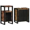 Image de Vidaxl Ensemble De Mobilier De Salle De Bain Avec ÃtagÃ¨re Avec Stockage Avec Porte 2 Pcs