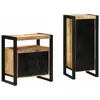 Image de Vidaxl Ensemble De Mobilier De Salle De Bain Avec ÃtagÃ¨re Avec Stockage Avec Porte 2 Pcs