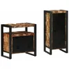 Image de Vidaxl Ensemble De Mobilier De Salle De Bain Avec ÃtagÃ¨re Avec Stockage Avec Porte 2 Pcs