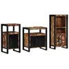 Image de Vidaxl Ensemble De Mobilier De Salle De Bain Avec ÃtagÃ¨re Avec Stockage Avec Porte 3 Pcs