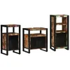 Image de Vidaxl Ensemble De Mobilier De Salle De Bain Avec ÃtagÃ¨re Avec Stockage Avec Porte 3 Pcs