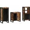 Image de Vidaxl Ensemble De Mobilier De Salle De Bain Avec ÃtagÃ¨re Avec Stockage Avec Porte 3 Pcs