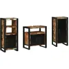 Image de Vidaxl Ensemble De Mobilier De Salle De Bain Avec ÃtagÃ¨re Avec Stockage Avec Porte 3 Pcs