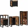Image de Vidaxl Ensemble De Mobilier De Salle De Bain Avec ÃtagÃ¨re Avec Stockage Avec Porte 4 Pcs