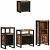 Image de Vidaxl Ensemble De Mobilier De Salle De Bain Avec ÃtagÃ¨re Avec Stockage Avec Porte 4 Pcs