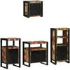 Image de Vidaxl Ensemble De Mobilier De Salle De Bain Avec ÃtagÃ¨re Avec Stockage Avec Porte 4 Pcs