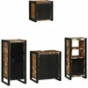 Image de Vidaxl Ensemble De Mobilier De Salle De Bain Avec ÃtagÃ¨re Avec Stockage Avec Porte 4 Pcs